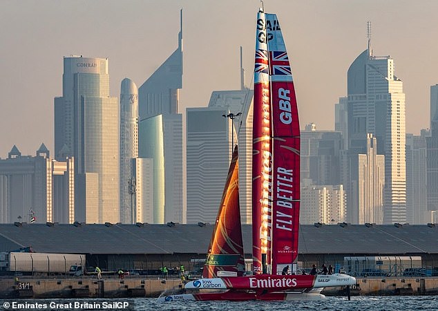 Scott was able to pilot the British boat in Dubai before Christmas as he took the wheel