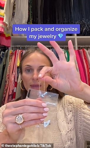 In another video previously posted to Gottlieb's TikTok, she shared how she organizes and packs her jewelry, including what she does when it comes to her necklaces.