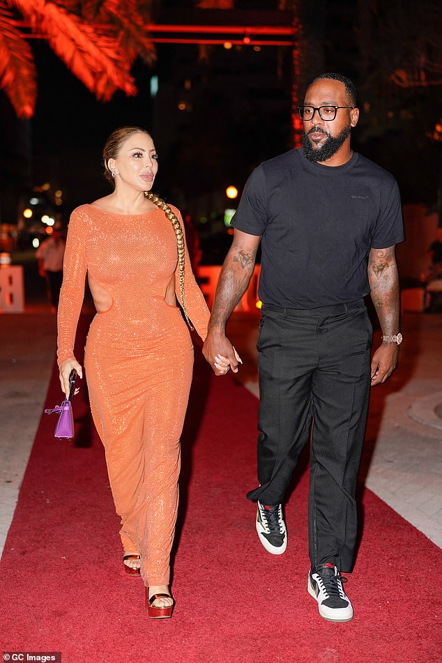 Larsa Pippen (left) and Marcus Jordan (right) seen on May 7, 2023 in Miami, Florida