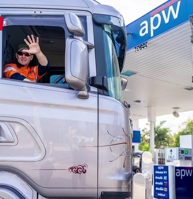 The truck driver, 53-year-old Hamish Middleton from New Zealand, has been driving trucks for 27 years (in an earlier photo)