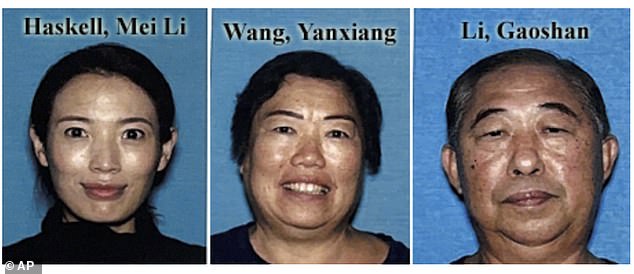 Haskell, 35, is accused of murdering his wife Mei, as well as her mother, Yanking Wang, 64, and father, Gaoshan Li, 72, who remain missing