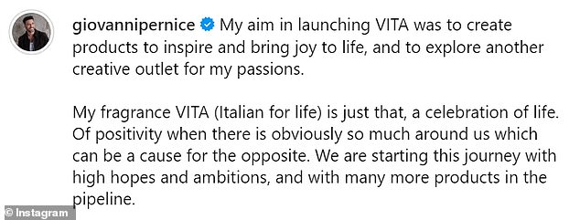 The dancer may have been referring to the drama with his former Strictly partner Amanda in the cryptic message he wrote alongside the ad