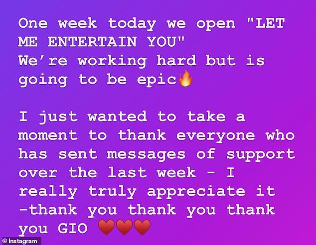 Giovanni addressed the claims when he shared a post on Instagram earlier this week thanking his fans for their kind words of support