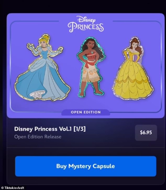 Disney fans can purchase digital tokens of their favorite characters, including Cinderella and Moana