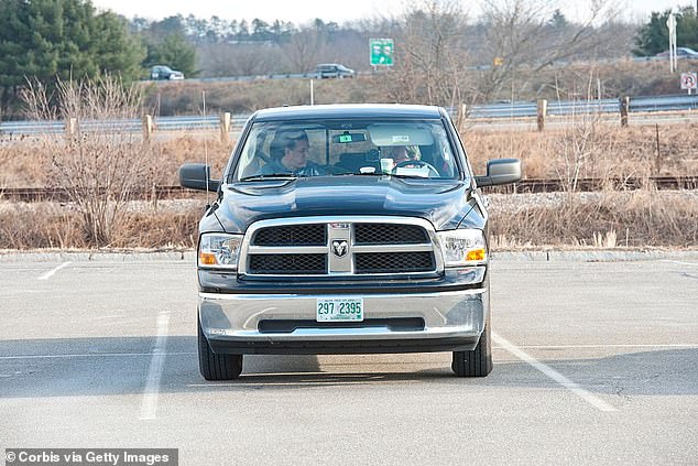 Santorum out for lunch in his pickup truck in 21012