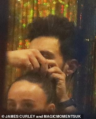 As well as practicing dance, the Italian professional, 31, also appeared to perfect his hairstyling skills as he played with Ellie's brunette locks.