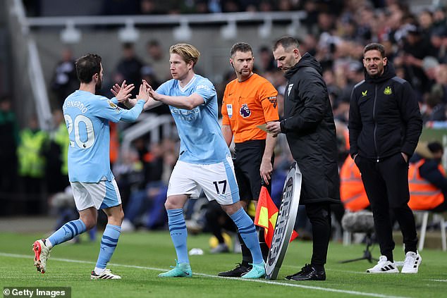 He came on for Bernardo Silva in the second half against Newcastle