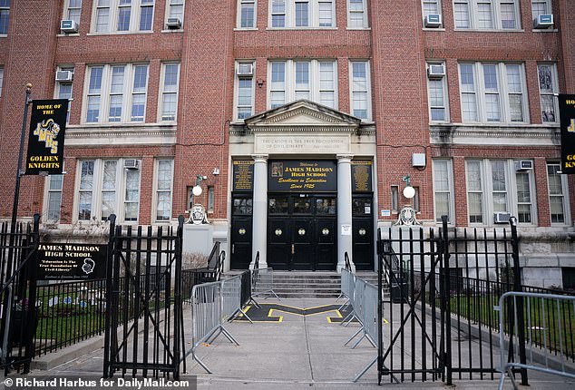 Students at James Madison High School in Brooklyn were forced to learn from home after a last-minute decision allowed the migrants – from the southern border – to sleep inside the school due to harsh weather conditions outside