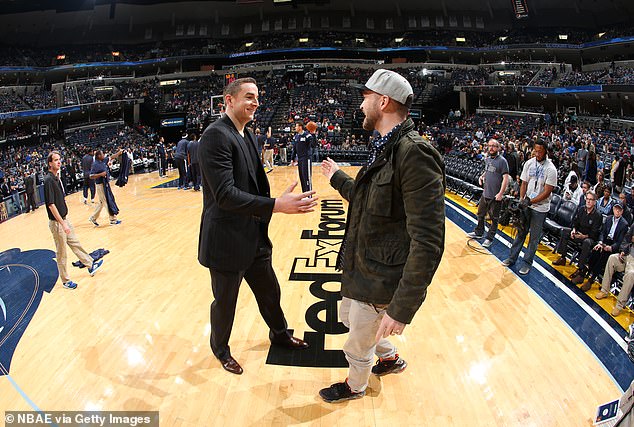 Pera welcomed Justin Timberlake to a game at the FedExForum in Memphis in 2014. Timberlake has a minority stake in the team