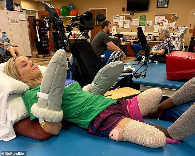 Cindy Mullins, 41, begins her final round of rehabilitation after losing her limbs to sepsis