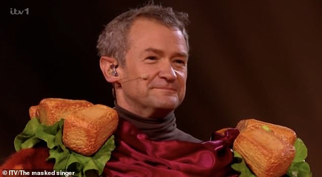 Alexander Armstrong admitted he loved appearing 'dressed as a dick' on prime time television last week when he appeared on The Masked Singer UK (pictured)