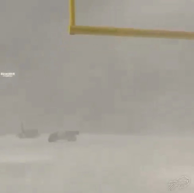 The weather was worse in Buffalo, where Sunday's Bills-Steelers were postponed to Monday