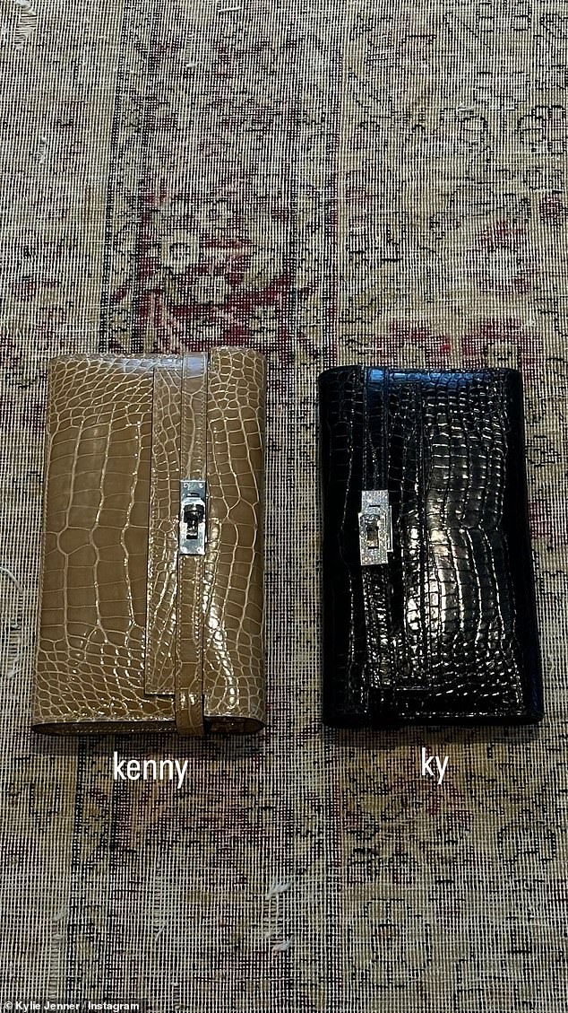 Finally, she posted a photo of their Hermes snakeskin wallets lying side by side and looking almost identical, except hers is slightly smaller and black leather compared to Kendall's brown wallet.