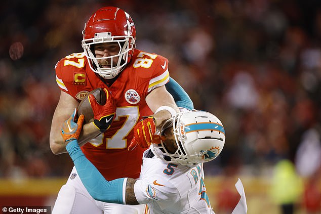 Despite not scoring, Kelce totaled seven receptions for 71 yards after a mixed season