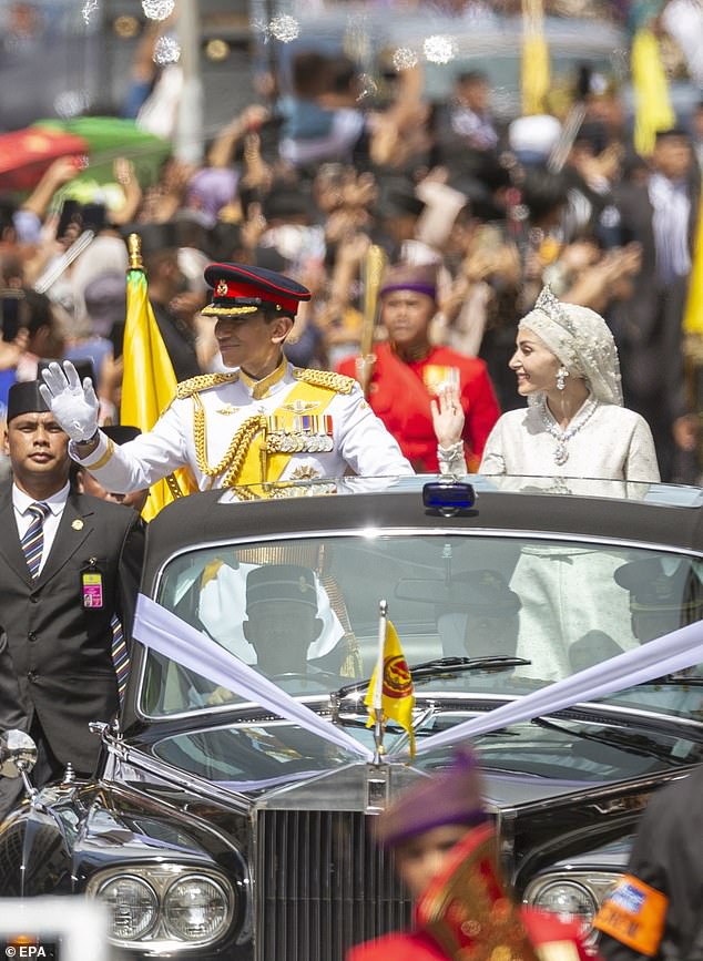 Sunday was an elaborate affair and the 32-year-old prince was dressed for the occasion in a white and gold ceremonial uniform, while his bride wore a long white dress and jewelry.