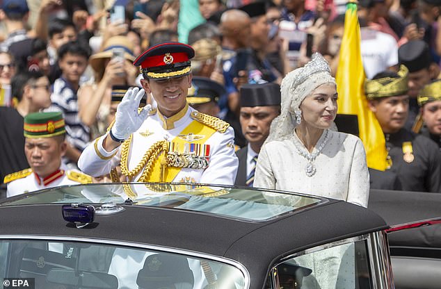 This was the first time the newlyweds were seen together since the legal wedding ceremony took place behind closed doors earlier this week.