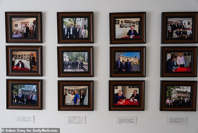 The house is filled with photos of visits to the house and memorabilia