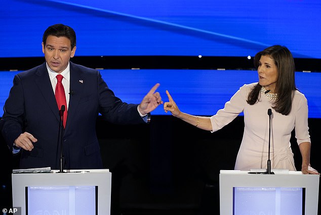 Florida Governor Ron DeSantis held talks with former South Carolina Governor Nikki Haley on Wednesday in Des Moines, Iowa.  They clashed over who was toughest on China