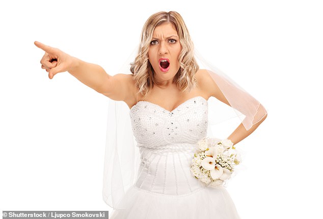 The bride became 'upset' after news of the woman's engagement spread at her wedding, diverting attention from the newlyweds (stock image)