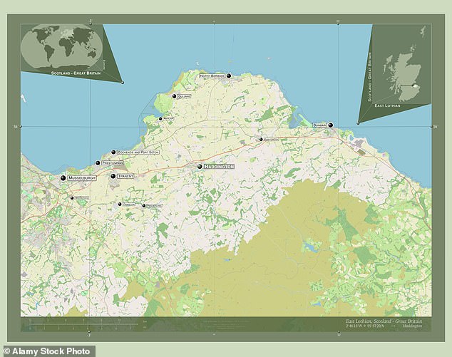 East Lothian, just east of Edinburgh