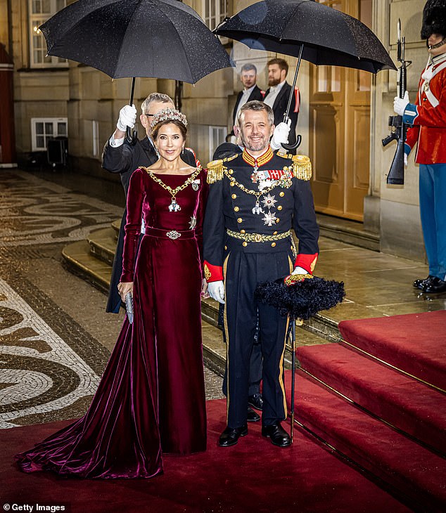 Crown Princess Mary of Denmark and Crown Prince Frederik of Denmark arrive at Amalienborg Palace for the traditional New Year's reception on January 1.  The evening before, his mother had announced her upcoming abdication - with Frederick replacing her as monarch