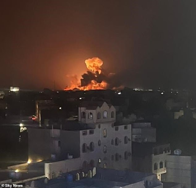 THURSDAY: An unverified image appeared to show the outcome and British and American airstrikes in Yemen