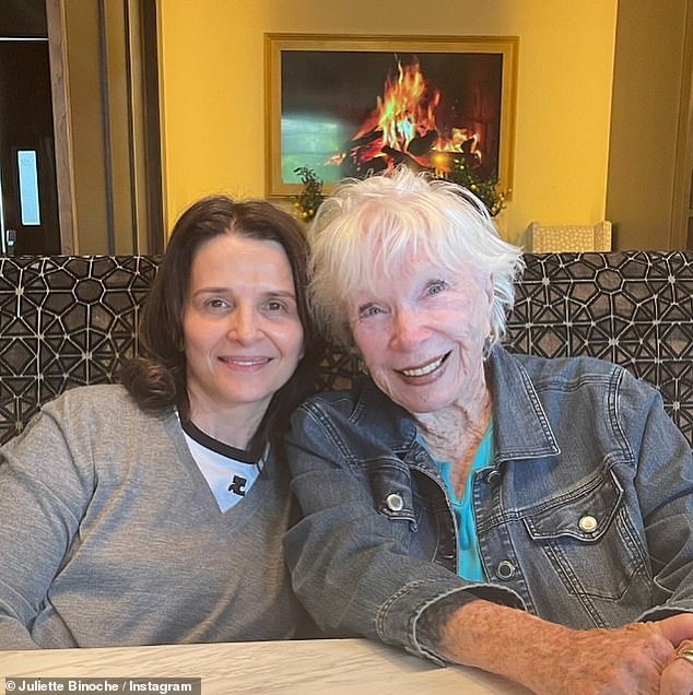 MacLaine posed with French actress Juliette Binoche last week.  The two friends were seen sitting side by side on a couch at a restaurant