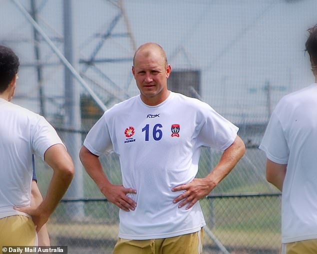 The centre-back (pictured during Jets training) represented Australia at the 2000 Sydney Olympics