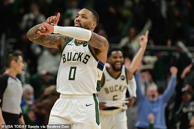 Is it Dame time?  Lillard gestures to the crowd after hitting the game winner