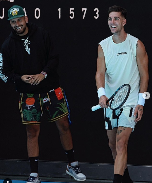 The star's post also included a photo of him with his great friend Nick Kyrgios, with whom he won the 2022 men's doubles title at Melbourne Park.