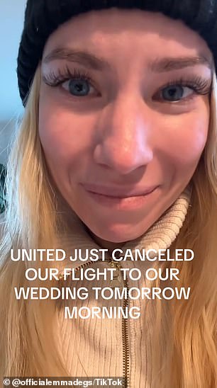 Terrified that she might not make it in time to walk down the aisle, Emma took to TikTok to share her horror at the situation