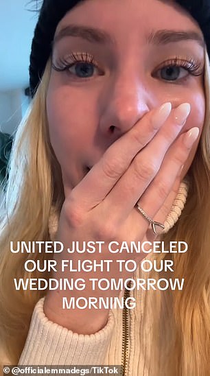 Terrified that she might not make it in time to walk down the aisle, Emma took to TikTok to share her horror at the situation