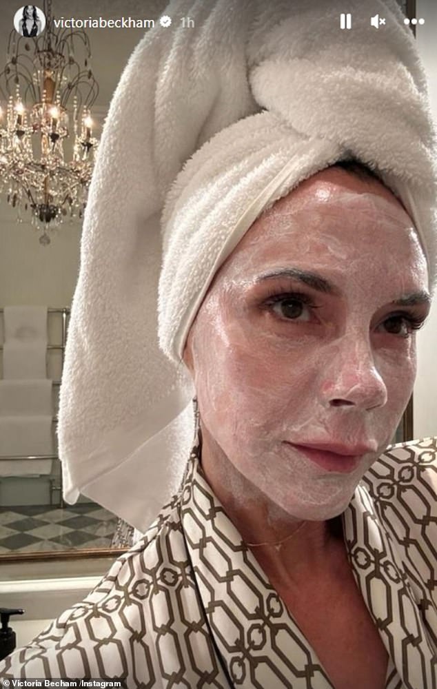 The medical-grade device, which costs almost £2,000, covered her entire face and is said to use both red and blue light to keep skin radiant and youthful