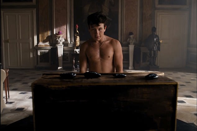 In the film's final scene, Keoghan's character is seen gyrating naked through the rooms of the mansion to the soundtrack of Sophie Ellis-Bextor's hit Murder On The Dancefloor.