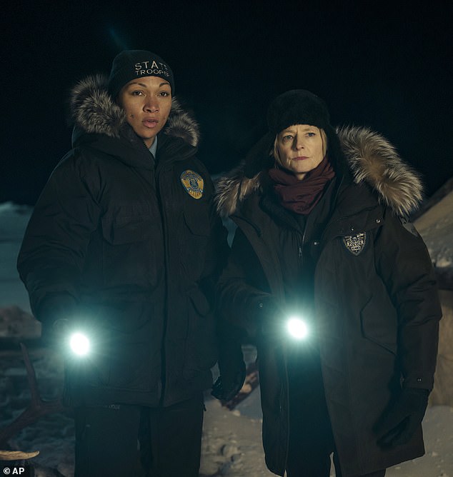 True Detective: Night Country follows Detective Danvers and her sidekick Evangeline Navarro (played by Kali Reis, left) as they try to solve the disappearance of eight researchers at the Tsalal Arctic Research Station in Ennis, Alaska