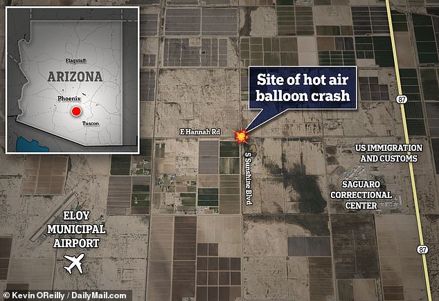 According to Eloy Police Chief Byron Gwaltney, the paratroopers on board planned to jump from the balloon and land at the Eloy Municipal Airport.