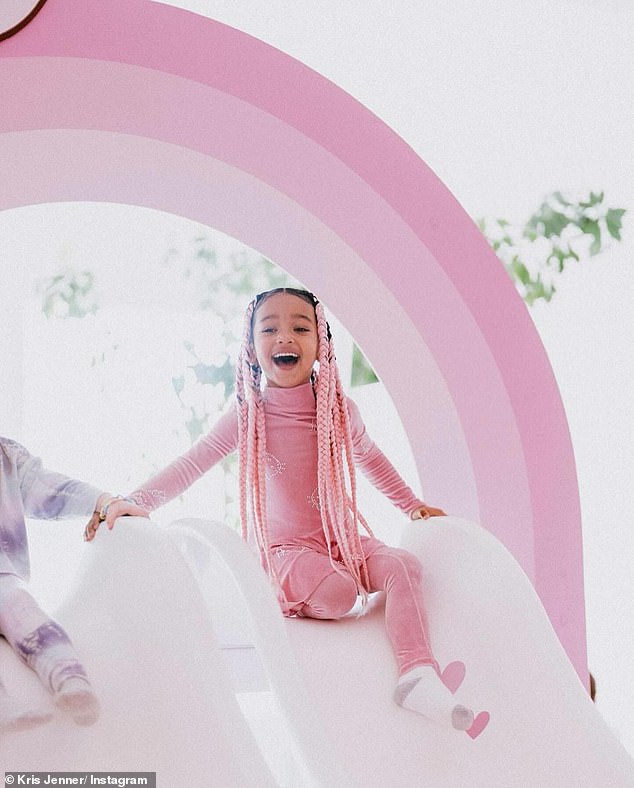 Here, Chicago is seen all pink at a family birthday party