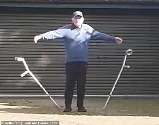 The beloved actor filmed a hilarious video of him dramatically throwing away his crutches