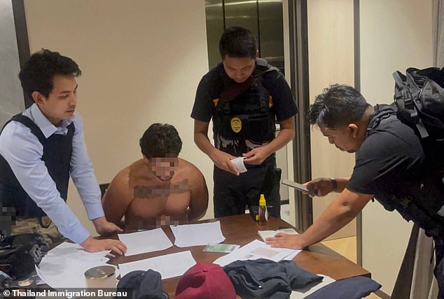 Rodrigo Elices is now in custody (pictured) ahead of a trial on the immigration charges in Thailand, before likely undergoing proceedings to deport him back to Australia