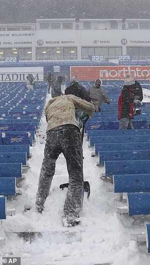 Fans were paid $20 an hour to come and clear snow at night