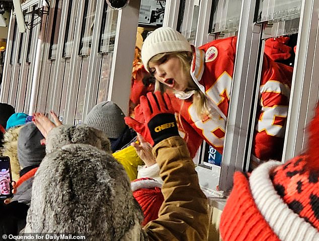 Swift has been a fixture at his games since the couple announced they were an item in October and were seen high-fiving fans in the stands during last weekend's game.