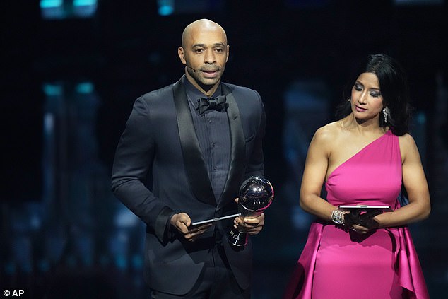 Thierry Henry had to accept the award for Best Messi while the Argentinian remained in America