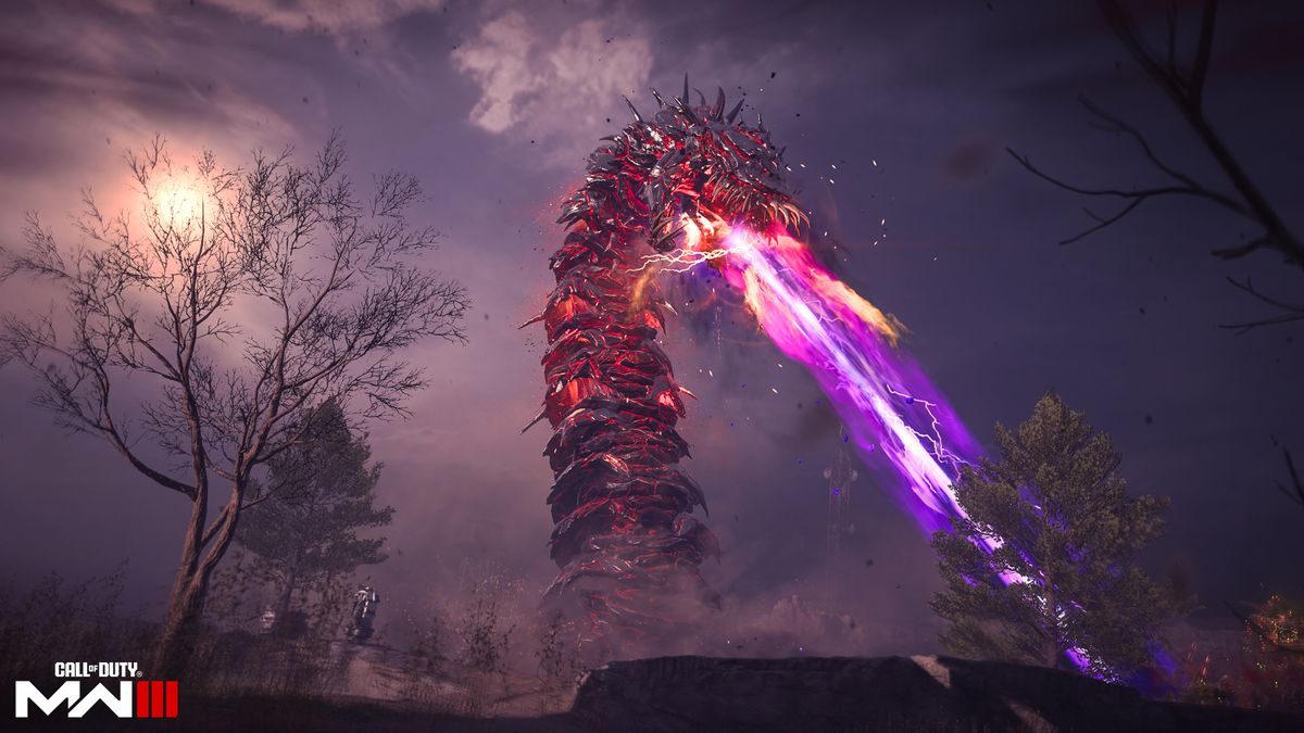 A giant worm shoots a laser in Modern Warfare 3