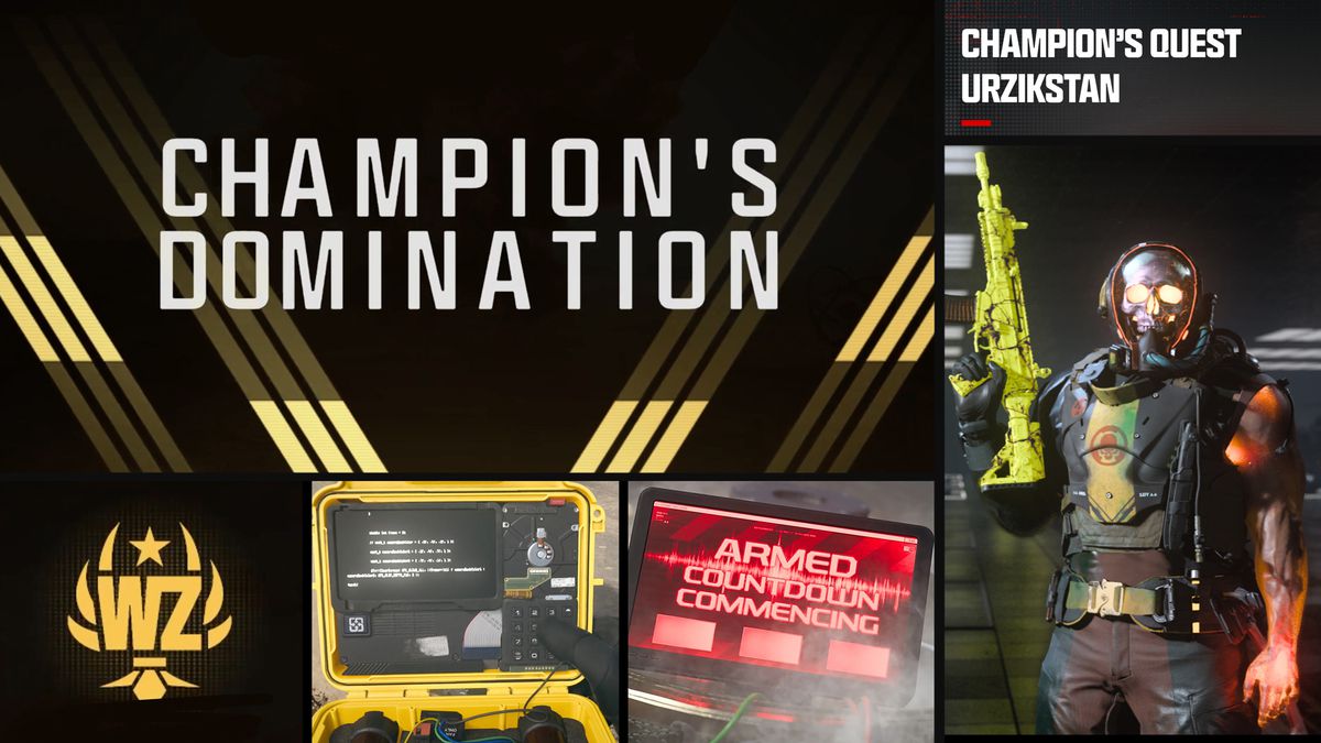 An Operator holds up a gun for Champion's Domination in Modern Warfare 3