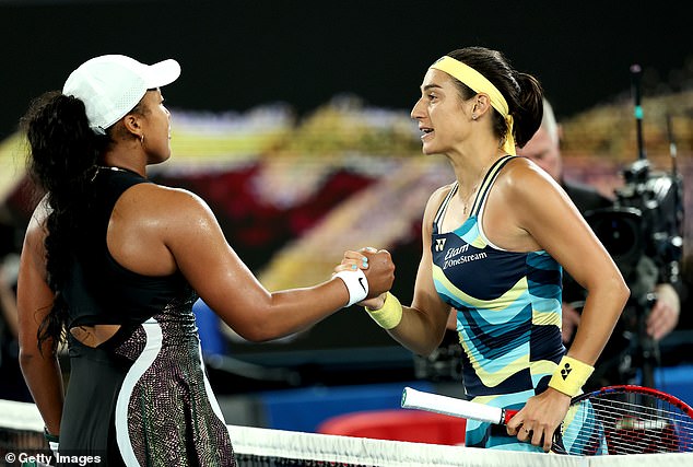 The former champion said she was grateful to be back playing at Rod Laver Arena after her first round loss to Caroline Garcia (pictured)