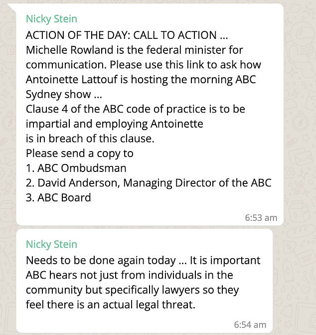 Secret WhatsApp messages from an Australian group called Lawyers for Israel have revealed how its appearance on ABC Radio infuriated its 156 influential members