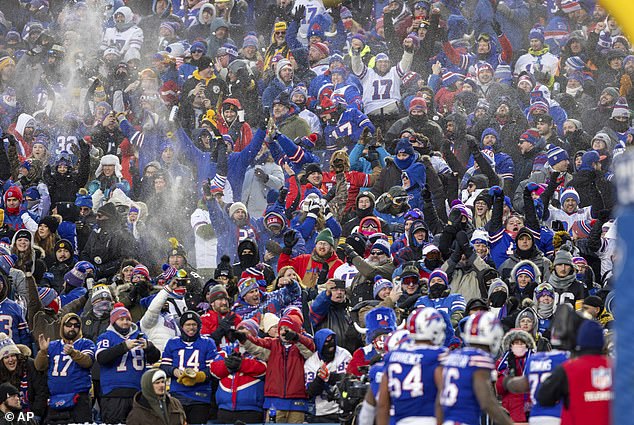 There was no shortage of snow in the stands after a snowstorm hit the area this weekend