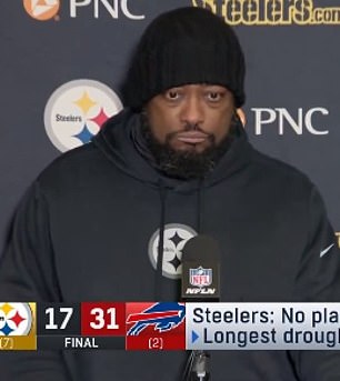 Mike Tomlin before stepping out of his pressing machine