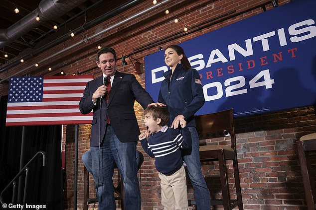 Haley is locked in a bitter race for second place with Florida Gov. Ron DeSantis after the Iowa caucuses were called for Donald Trump about a half-hour after the caucuses opened Monday night.  DeSantis appears on stage in Dubuque, Iowa, with wife Casey and son Mason, five