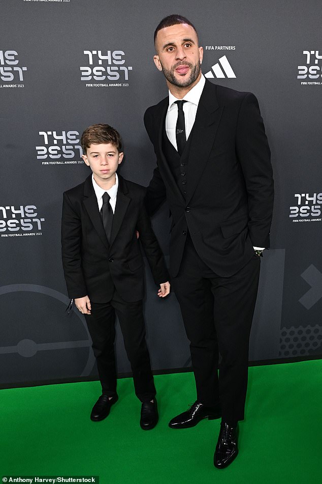 In snaps obtained by The Sun Annie, who was not wearing her wedding ring, dropped eldest son Roman to his dad before Kyle and his son attended the Best FIFA Football Awards (pictured)